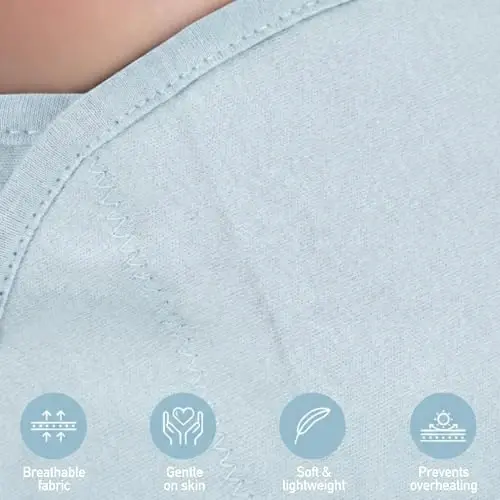 GLLQUEN BABY Swaddles for Newborns Organic Cotton, Soft Baby Boy Swaddles 0-3 Months, Womb-Like Sleep Sack Wrap Nursery Swaddling Blankets Tranquil Blue - 4