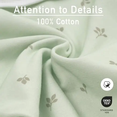 GLLQUEN BABY Swaddles for Newborns Organic Cotton, Soft Baby Swaddles 0-3 Months, Womb-Like Sleep Sack Wrap Nursery Swaddling Blankets Natural Green - 4