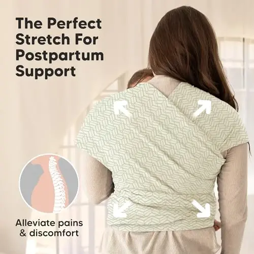 KeaBabies Baby Wrap Carrier - All in 1 Original Baby Carrier Newborn to Toddler Sling, Easy to Wear, Hands Free Bonding, Lightweight, Breathable Infant Wraps (Chevron Maze) - 5