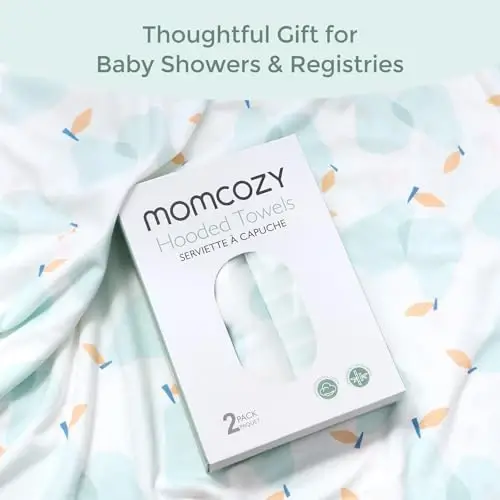 Momcozy Baby Towels, Soft Absorbent Bath Towel for Newborn&Toddler,Blue | Soft&Absorbent Bath Towel Set，Gentle on Baby's Skin，Unisex Baby Essential - MOMCOZY (1)