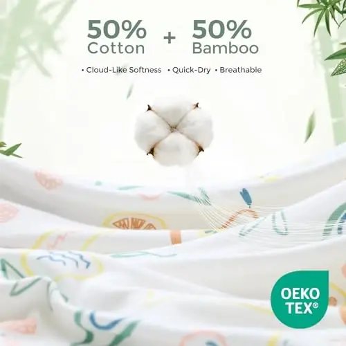Momcozy Baby Towels, Soft Absorbent Bath Towel for Newborn&Toddler,Green | Soft&Absorbent Bath Towel Set，Gentle on Baby's Skin，Unisex Baby Essential - 3