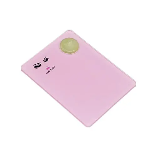 Sisiter 2-in-1 Acrylic Eyelash Extension Pallet + Round Jade Stone Set Eyelash Grafting Tool Pad Lash Tray Gasket (Pink) - SISITER (1)