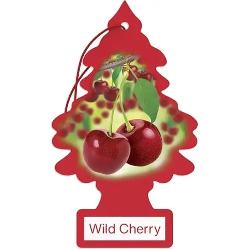 LITTLE TREES Car Air Freshener | Hanging Paper Tree for Home or Car | Wild Cherry | 3 Pack 