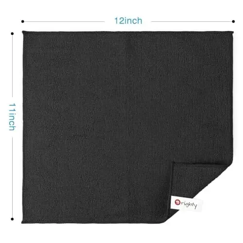 Orighty Microfiber Cleaning Cloth, Cleaning Rags, 24 Pack, 12x11 in, Black | Microfiber Towels for Cars, Soft Highly Absorbent Rag, Lint Free Cloths for Car Care, House, Kitchen - 4