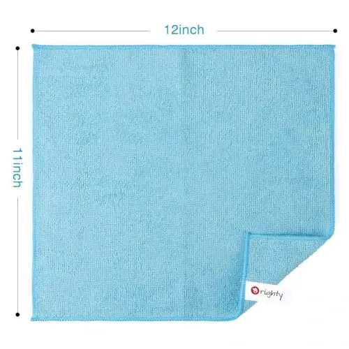 Orighty Microfiber Cleaning Cloth Bulk, 150 Pack Cleaning Rags, 12 x 11 in | Microfiber Towels for Cars, Soft Highly Absorbent Rag, Lint Free Cloths for Car Care, House, Kitchen - 4