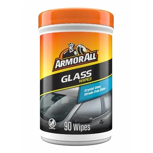 Armor All Car Glass Wipes by Armor All, Auto Glass Cleaner for Film and Grime, 90 Count (Pack of 6) - ARMOR ALL