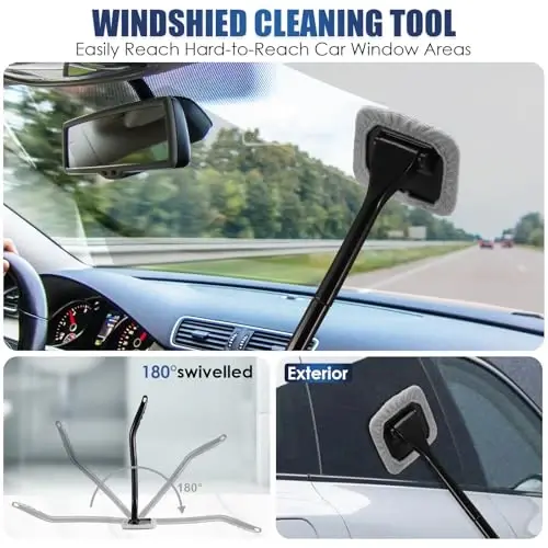 Viewsun 21Pcs Car Cleaning Kit with High Power Handheld Vacuum, Car Wash Mop with Long Handle, Bucket, Detailing Brush Set, Windshield Cleaner, Complete Interior Exterior Washing Supply for Men Women - 5