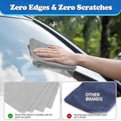FIXSMITH Microfiber Cleaning Cloth, Shop Towels Bulk, 24 Pack Microfiber Towels for Cars, All-Purpose Absorbent Cleaning Rags, Dust Cloth for Automotive, Mechanic, Garage, Bar, 12 x 11 inch - 4