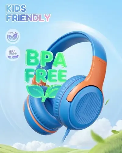 awatrue USB-C Kids Headphones with Mic - 85/94dB Volume Limiter, Foldable Wired Toddler Headphones for Boys & Girls, Over-Ear Type-C Kid Headphones for School, Travel, lPad, Tablet & Smartphones - 4