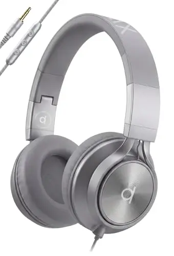 ARTIX CL750 Wired Headphones with Mic — Noise Isolating On-Ear Headphones for Computer and Laptop Wired, Plug in Corded Headphone with Wire (Foldable, Aux Jack 3.5mm) - ARTIX