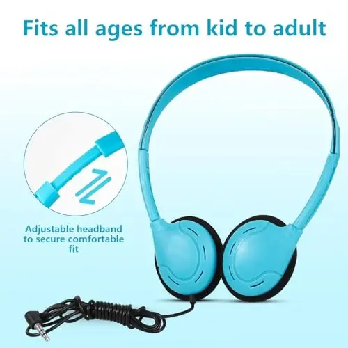 ZNXZXP Kids Headphones Bulk 10 Pack for School Classroom Student Children Boys Girls Teen and Adult,Class Set of Headphones for Students Computer 3.5mm Jack (10 Mixed Colors) - 2