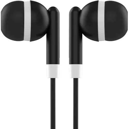 Maeline Bulk Earbuds with 3.5 mm Headphone Plug - 30 Pack Wholesale Bundle - Black - 5