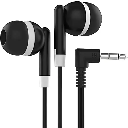 Maeline Bulk Earbuds with 3.5 mm Headphone Plug - 50 Pack Wholesale Bundle - Black - 1