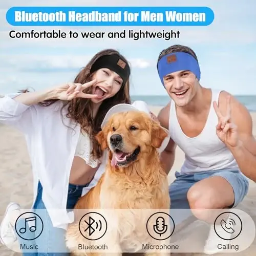 ASIILOVI Bluetooth Sleeping Headphones, Headband Headphones for Side Sleepers, Wireless Headband for Yoga, Running, Workout, Travel, Sports, Unique Presents for Adult Teens - ASIILOVI (1)