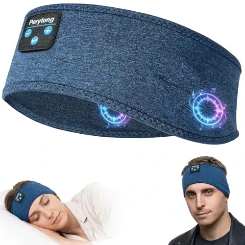 Perytong Sleep Headphones Wireless, Bluetooth Sports Headband Headphones with Ultra-Thin HD Stereo Speakers Perfect for Sleeping,Workout,Jogging,Yoga,Insomnia, Air Travel, Meditation (Deep Teal) - PERYTONG