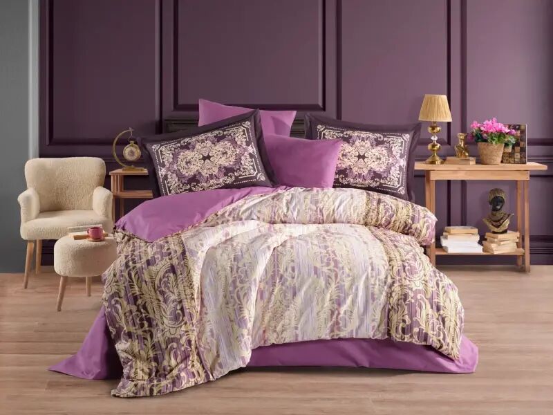 Hobby Çift Kişilik Poplin Nevresim Alandra Mürdüm - 1
