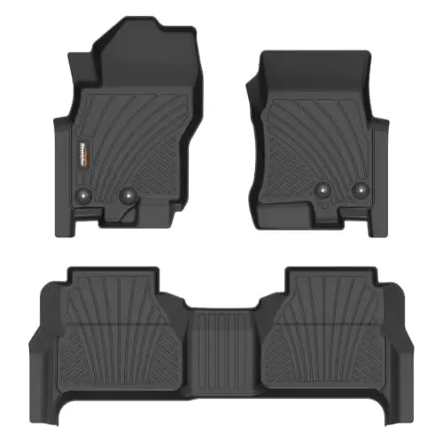 Binmotor-All Weather Floor Mats for 2022-2026 Nissan Frontier Crew Cab PRO-4X丨PRO-X丨S丨SV丨SL (Not for 2nd with Under Seat Speaker), Frontier Car Mats Accessories 