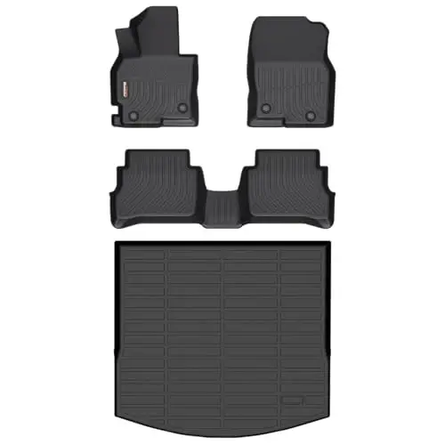 Binmotor-Floor Mats & Cargo Liner for Mazda CX5 2013-2016, Includes 1st+2nd+Rear Trunk Mat, TPE Floor Liners CX5 All Weather Mtas Car Mats for Mazda CX-5 Accessories Rubber Mats Cargo Mat 