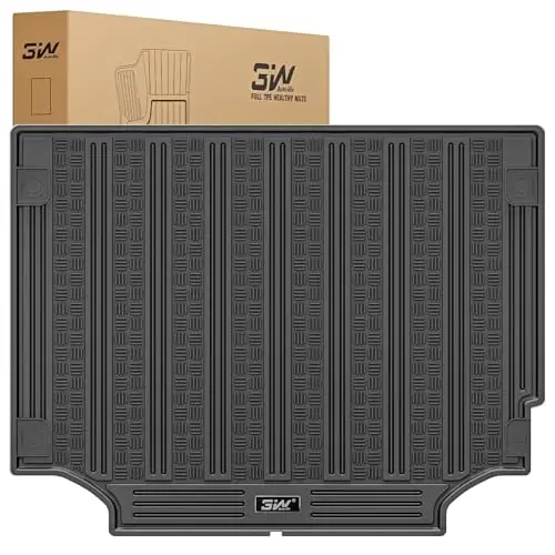 3W Cargo Liner Fit 2020-2025 2026 Land Rover/Range Rover Defender 110 5 Seats, (NOT for Defender 110s/Rubber Flooring),TPE All Weather Custom Fit Trunk Mat for Land Rover Defender, Black - 1