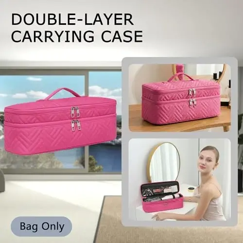 ARLMEGOR Double-Layer Carrying Case Apply to One-Step Hair Dryer, Travel Bag for Hair Volumizer/Styler,Water Resistant Storage Organizer Box,Compatible with FlexStyle AttacModazoneent (Bag Only) - 2