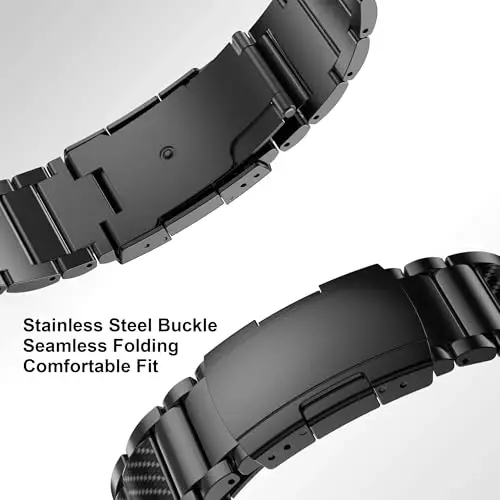 BAIHUIAM Titanium Bands Compatible with Galaxy Watch Ultra 2/1 47mm Band for Men, Carbon Fiber Titanium Metal Band Business Replacement Strap for Galaxy Watch 8/7 Ultra 47mm (2025/2024), Black - 4