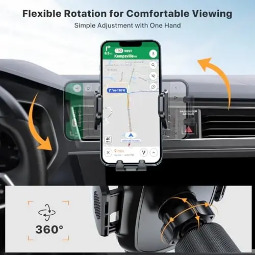 Miracase Phone Holders for Your Car with Metal Hook Clip, Air Vent Cell Phone Stand Car Mount, Universal Automobile Cradle for Garmin GPS Fit iPhone Android and All Smartphones, Carbon Fiber 2 Pack - 4
