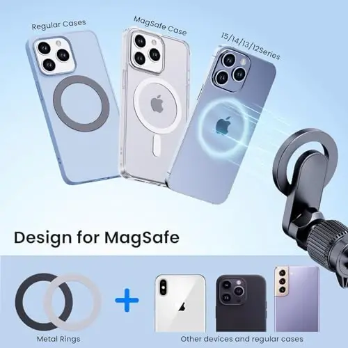 Qifutan for MagSafe Car Mount Cell Phone Holder for Car Phone Mount Air Vent Car Phone Holder Phone Car Holder Compatible with All Phone Android Smartphone - 2