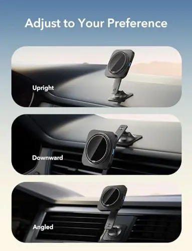 ESR for 15W MagSafe Car Mount Charger, Universal Dashboard/Tesla MagSafe Car Charger, Magnetic Wireless Charging, Adjustable Car Phone Holder for iPhone 17e/17/16/15/14/13/12, S26/S25, Pixel 10, Black - 4