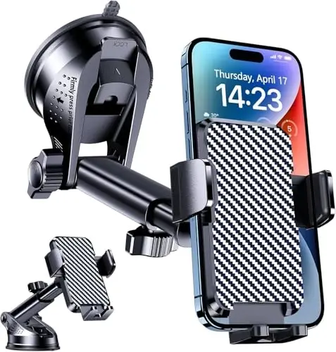 Mobile Phone Holder Car Mobile Phone Holder Car Universal Mobile Phone Holder Car 360° Rotatable Car Mobile Phone Holder Dashboard Windscreen Mobile Phone Holder Car for iPhone Android Smartphone - 1