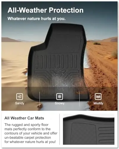 Kiwi Master Floor Mats for 2011-2023 Dodge Charger RWD/Chrysler 300 RWD | Custom Fit All Weather Car Mats, Heavy Duty TPE Floor Liners, Front & Rear 2 Row Set, Black - 3