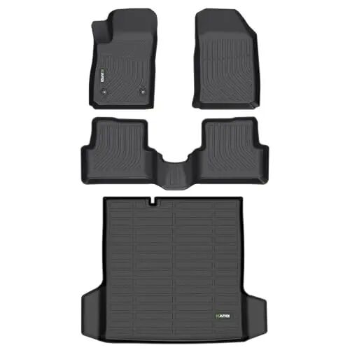 HAFIDI® Floor Mats & Cargo Liner Set Fit for Chevy/Chevrolet Sonic 2012-2020 (Not Fit Hatchback) All Weather TPE Anti-Slip Car Full Set Floor Liners Custom Accessories - Black - 1