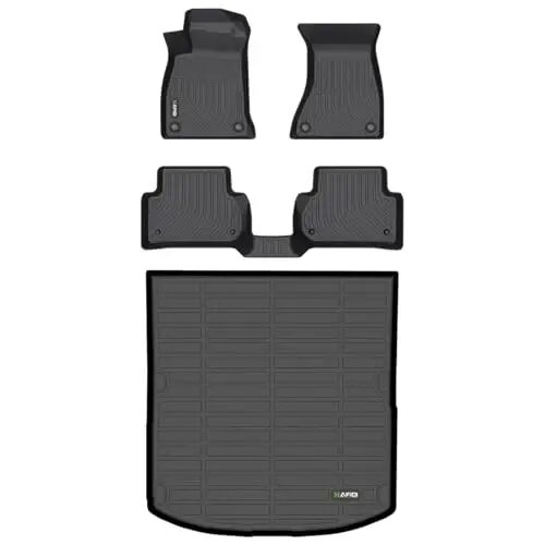 HAFIDI® Floor Mats & Cargo Liner Set Fit for Audi A4 17-25 | (Only Sedan Not for Allroad & Quattro) Custom full set Car liners,all weather guard,Full Set Accessories, TPE, Black - HAFIDI