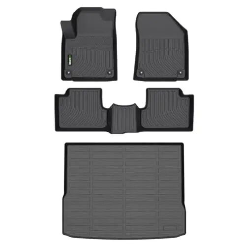 HAFIDI® Floor Mats & Cargo Liner Set Fit for 2019-2023 Jeep Cherokee (Not for Grand Cherokee & L or WK) All Weather Protection TPE Anti-Slip Automotive Full Set Floor Liners Custom Accessories - Black - 1