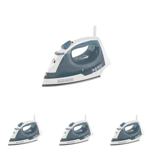 BLACK+DECKER Easy Steam Compact Iron for Clothes,Automatic Shutoff,Nonstick Plate,Light Weight,1200 Watts,(Pack of 4) - 1