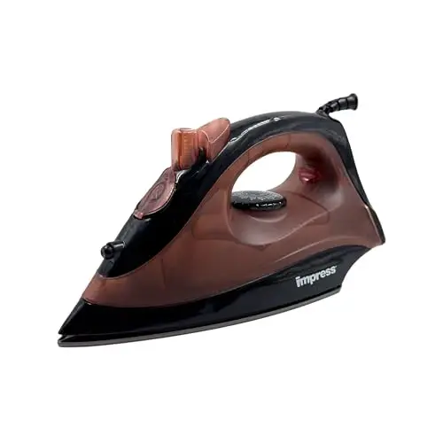 Impress Basic Clothing Iron | Non-Stick | Compact | Spray | Adjustable Steam | Fabric Selector | Swivel Cord | Lightweight | 1200-Watt (Marsala) - 1