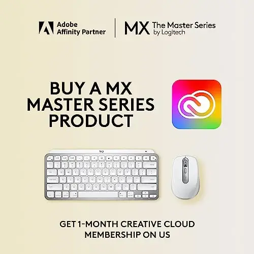 Logitech MX Keys Mini Keyboard + MX Anywhere 3S Wireless Mouse - Fluid Typing, Backlit Keys, Fast Scrolling, USB-C, Bluetooth, Compact, Multi-OS Compatiblei - Pale Grey - 2
