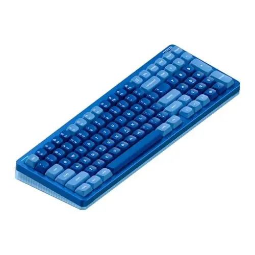 nuphy Halo96 V2 Wireless Mechanical Keyboard, 96% Hot Swappable, 99 Keys RGB Backlit, Bluetooth/USB-C/2.4GHz, Silent Red Switches, Blue, QMK/VIA Support 