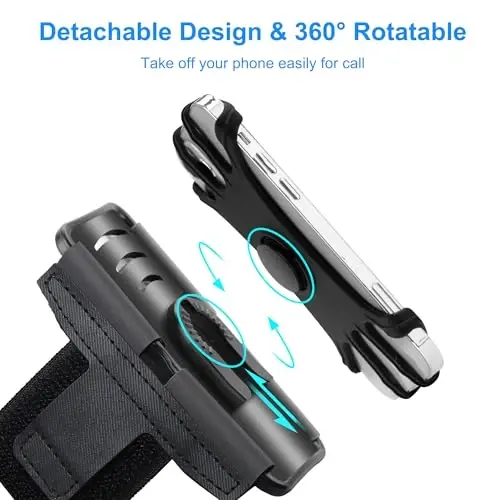 2 Pack Cell Phone Holder Armband - Reflective & Adjustable Wristband Strap Arm Bands Case Compatible with iPhone 16 15 14 13 12 Mini Pro Max Plus Samsung Galaxy Pixel for Workout Exercise Sports - NEWPPON (1)