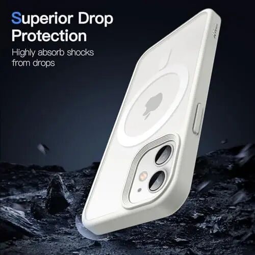 JETech Magnetic Case for iPhone 12 Mini 5.4-Inch Compatible with MagSafe, Translucent Matte Back Slim Shockproof Phone Cover (White) - 5