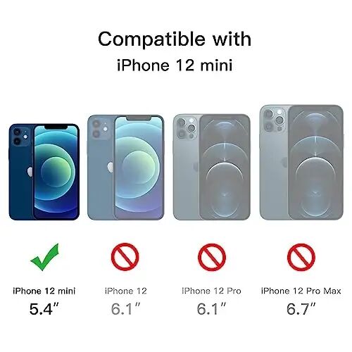 JETech Magnetic Case for iPhone 12 Mini 5.4-Inch Compatible with MagSafe, Translucent Matte Back Slim Shockproof Phone Cover (Blue) - 2
