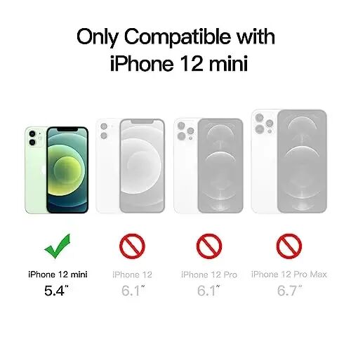 JETech Magnetic Case for iPhone 12 Mini 5.4-Inch Compatible with MagSafe, Translucent Matte Back Slim Shockproof Phone Cover (Green) - 2