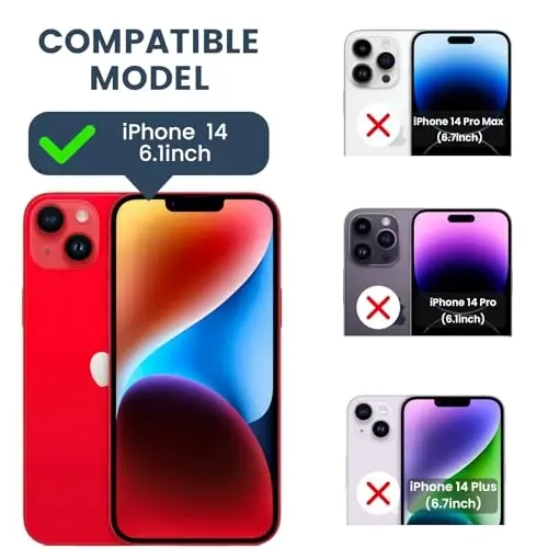 Goton Compatible for iPhone 14/13 Case with Screen Protector - Slide Camera Protective Phone Cover with Ring Stand, Heavy Duty Shockproof Rugged Bumper for iPhone14 iPhone13 Accessories Red - GOTON (1)