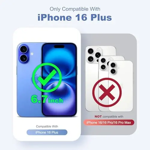 SKYLMW Designed for iPhone 16 Plus Case with Magnetic Invisible Stand Compatible with Mag-Safe Military Drop Tested Shockproof Silicone Phone Cases for Women Men 6.7'', Dark Blue 251009 - SKYLMW (1)