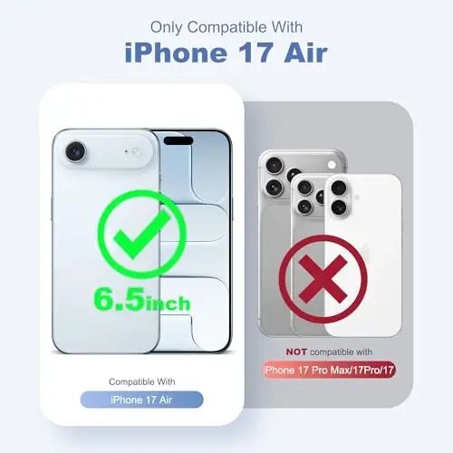 SKYLMW Compatible with iPhone 17 Air Case with Magnetic Invisible Stand Compatible with Mag-Safe Military Drop Tested Shockproof Silicone iPhone Air Phone Cases for Women Men 6.6