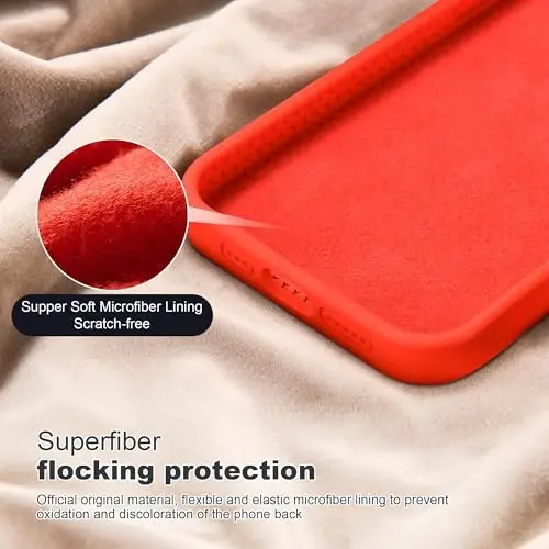 SKYLMW Compatible with iPhone 15 Pro Case 6.1'' with Magnetic Invisible Stand Compatible with Mag-Safe Military Drop Tested Silicone 15 Pro Phone Case for Women Men,Red - 5