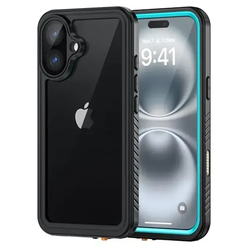 Lanhiem for iPhone 16 Plus Case, IP68 Waterproof Dustproof Shockproof Cases with Built-in Screen Protector, 360 Full Body Heavy Duty Rugged Phone Cover for iPhone 16 Plus - 6.7 inch (Blue) 