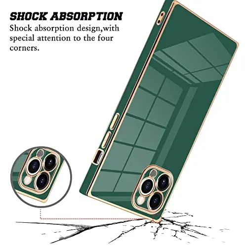 KANGHAR Case Compatible with iPhone 11 Pro Max Luxury Dark Green | Cute Plating Design Case Full-Body Anti-Scratch Shockproof Bumper Protective Cover for iPhone 11 Pro Max 6.5 Inch 