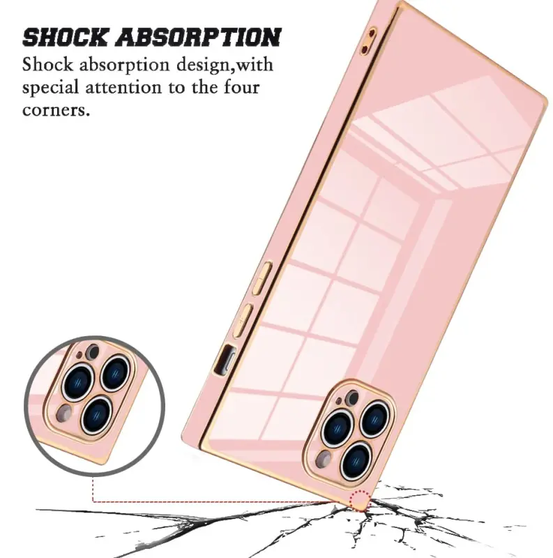 KANGHAR Case Compatible with iPhone 13 Pro Max Luxury Pink | Cute Plating Electroplated Design Case Full-Body Anti-Scratch Shockproof Bumper Protective Cover - 6
