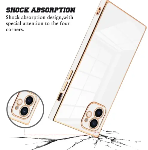 KANGHAR Case Compatible with iPhone 12 Luxury White | Cute Plating Electroplated Design Case Full-Body Anti-Scratch Shockproof Bumper Protective Cover for iPhone 12 6.1 Inch 