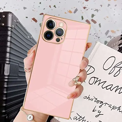 KANGHAR Case Compatible with iPhone 12 Pro Luxury Pink | Cute Plating Design Case Full-Body Anti-Scratch Shockproof Bumper Protective Cover for iPhone 12 Pro 6.1 Inch 
